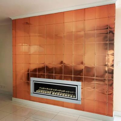 Apm Large Tile Copper Fireplace