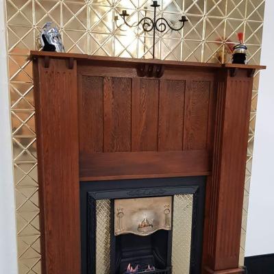 APM Diamonds Design Brass Fireplace